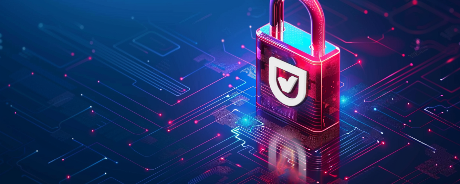 Usercentrics Cookiebot best solution cover articolo blog; usercentrics logo on a padlock AI image
